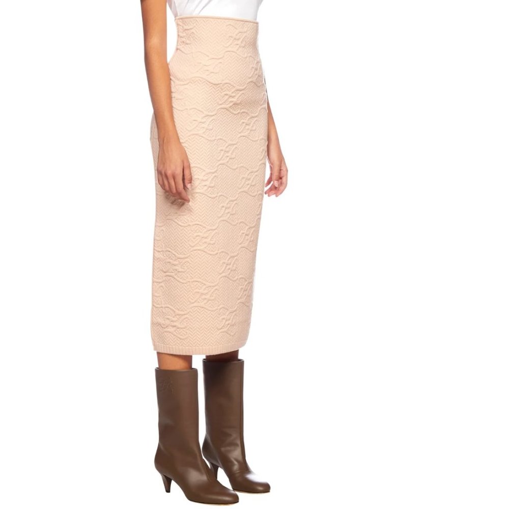 Fendi FF Karligraphy High Waisted Skirt Retail 1700 FF Zucca - Picture 2 of 9